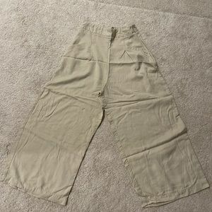 Zara high wasted wide leg cropped pants trousers size Small